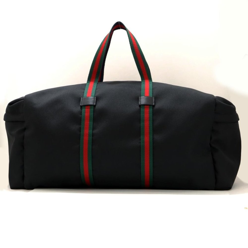 Gucci Technical Black Web Stripe Canvas Duffle Bag in Black NEW WITH DUSTBAG - Picture 2 of 2